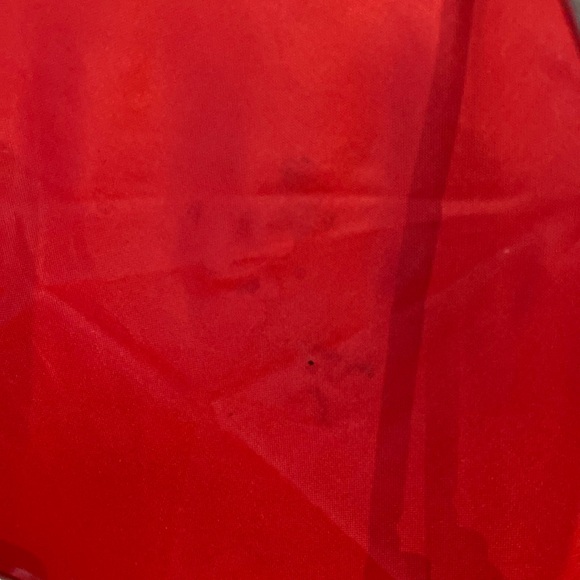 Vintage Raines Premier Wood Duck Handle Push Button Umbrella Red - Picture 10 of 13